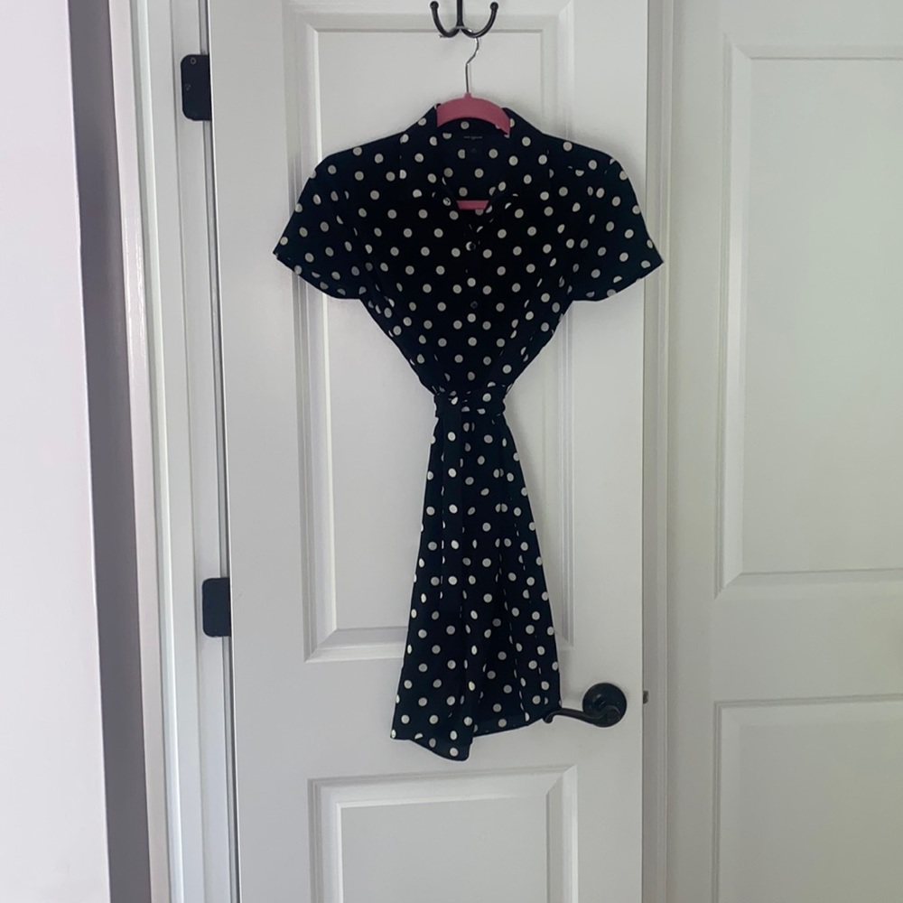 Ann Taylor popover polka dot shirt dress!